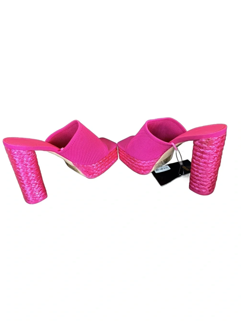 NWT Forever 21 Fuchsia Mesh Platform Mule Heels